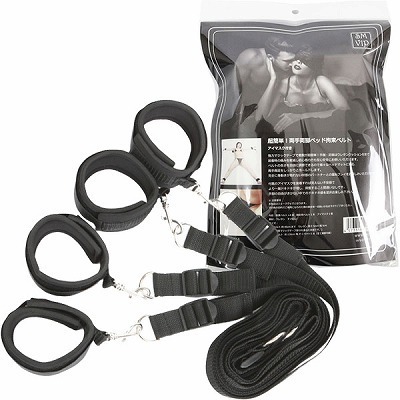 <SM VIP>超簡単!両手両脚ベッド拘束ベルト アイマスク付き