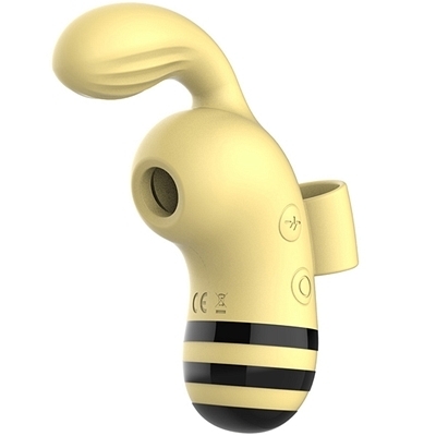 <吸うやつ>吸引付きの指バイブ (イエロー)